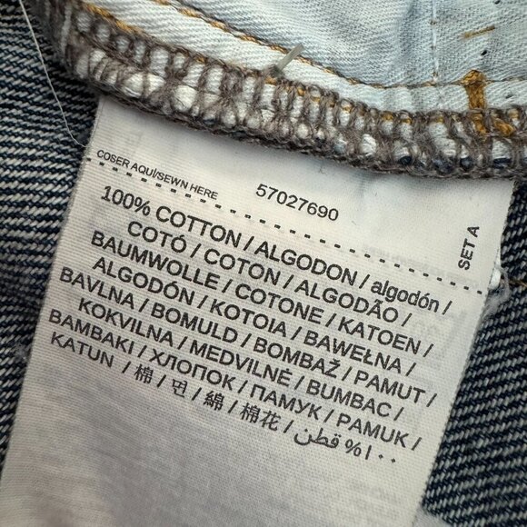 MANGO MNG Slouchy Mom High Waist Cropped Frayed Button Fly Jeans Denim Size 4 - Picture 12 of 12